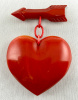 BP250 puffy red bakelite heart brooch pin
